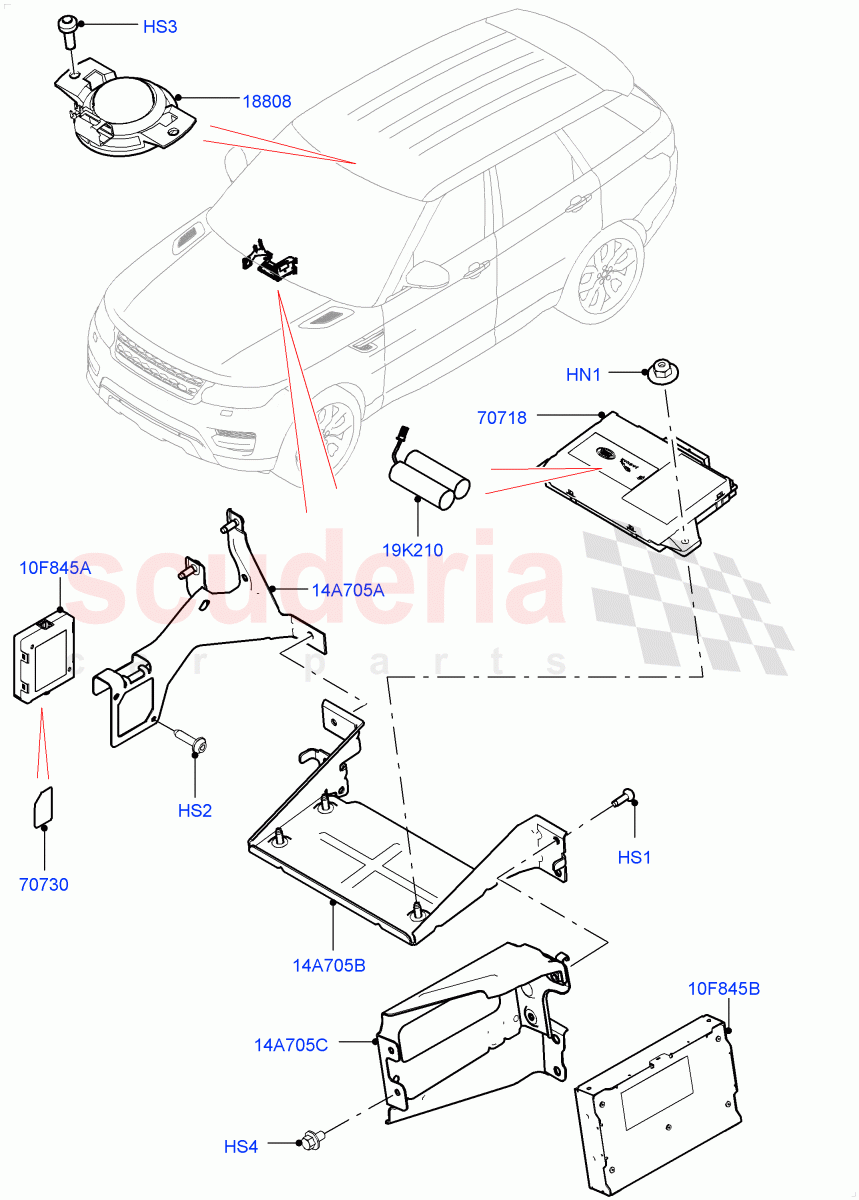 Telematics (Telematics Control Unit) ((V) TOGA999999) of Land Rover Land Rover Range Rover Sport (2014+) [2.0 Turbo Petrol AJ200P]