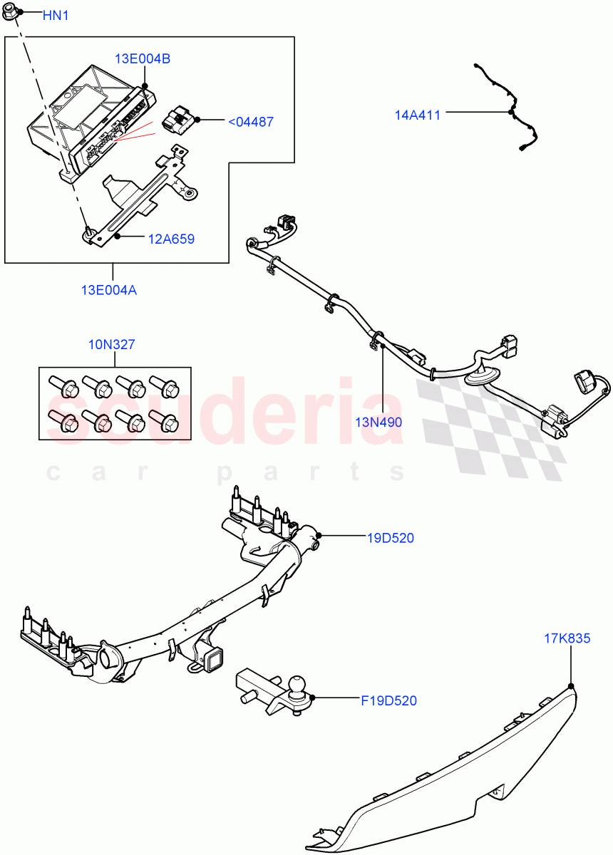 Towing Equipment (AUS 2" Square Reciever Towing, Accessory) ((+) "AUS/NZ", Halewood (UK)) ((V) FROMLH000001) of Land Rover Land Rover Discovery Sport (2015+) [2.0 Turbo Petrol GTDI]
