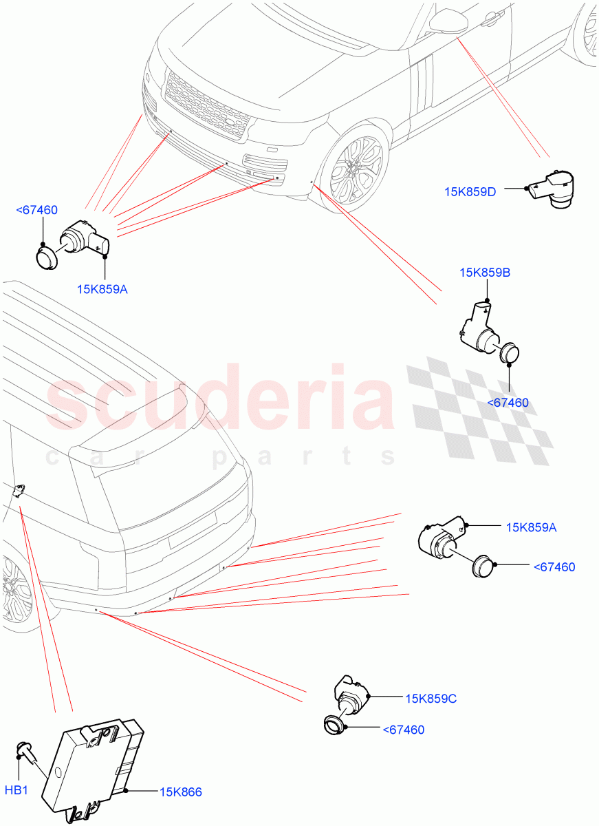 Parking Distance Control ((V) FROMJA000001) of Land Rover Land Rover Range Rover (2012-2021) [3.0 I6 Turbo Petrol AJ20P6]