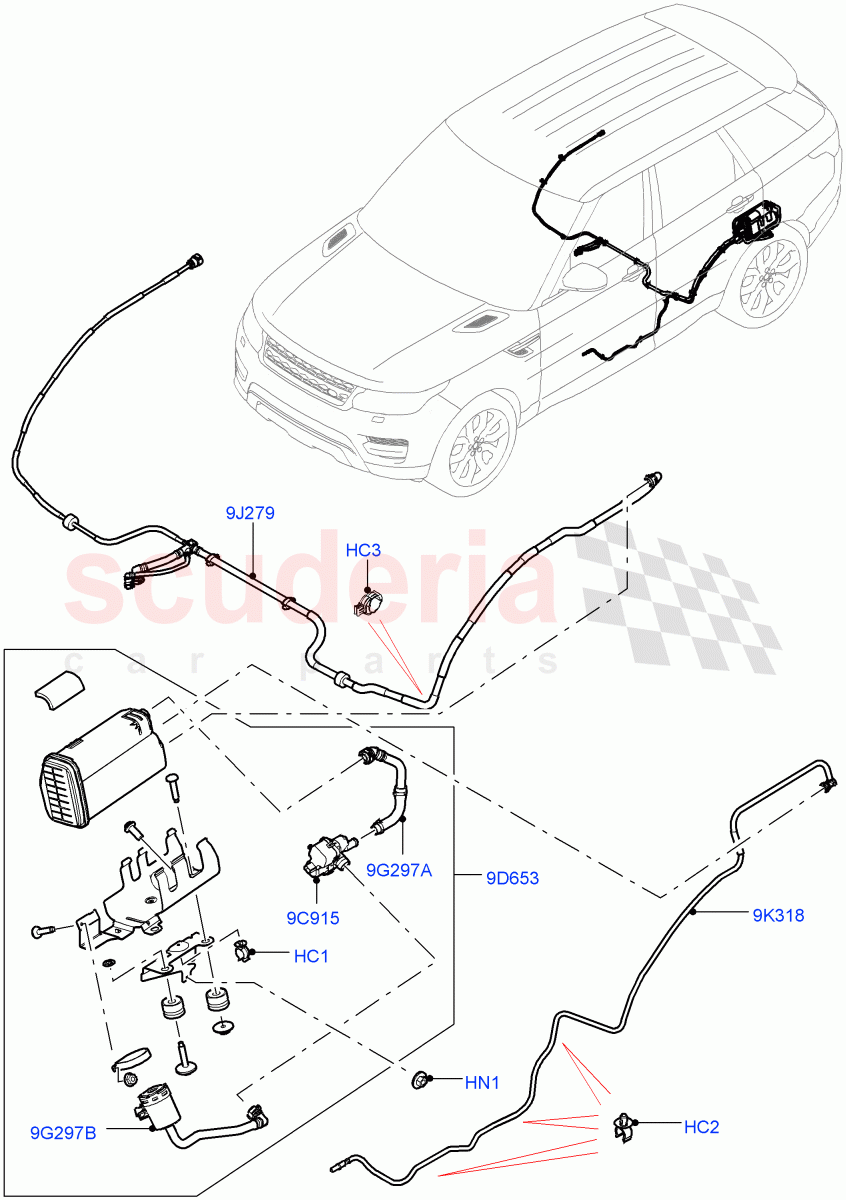 Fuel Lines (5.0L OHC SGDI SC V8 Petrol - AJ133, EU2) ((V) TOEA999999) of Land Rover Land Rover Range Rover Sport (2014+) [5.0 OHC SGDI SC V8 Petrol]