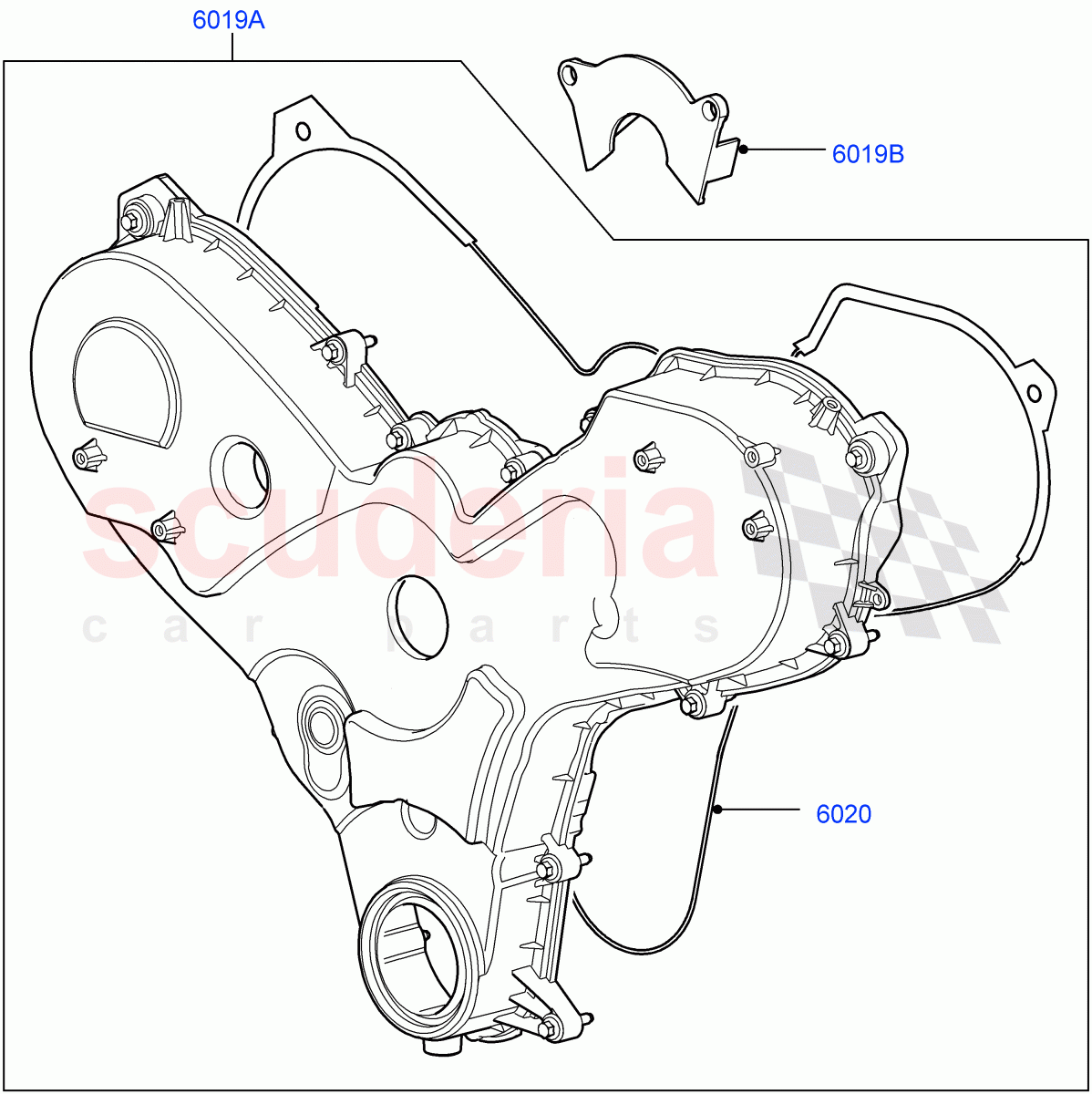 Timing Gear Covers (Solihull Plant Build) (3.0 V6 Diesel) ((V) FROMAA000001) of Land Rover Land Rover Range Rover (2012-2021) [3.0 Diesel 24V DOHC TC]