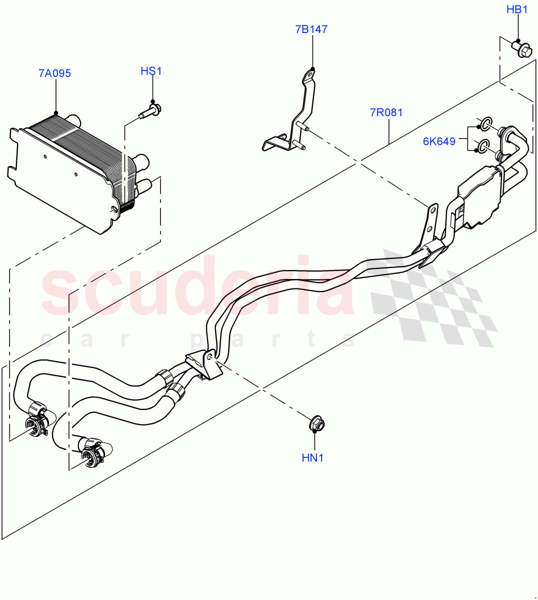 Transmission Cooling Systems (Nitra Plant Build) (2.0L I4 DSL HIGH DOHC AJ200, 8 Speed Auto Trans ZF 8HP70 4WD) ((V) FROMK2000001) of Land Rover Land Rover Discovery 5 (2017+) [2.0 Turbo Petrol AJ200P]