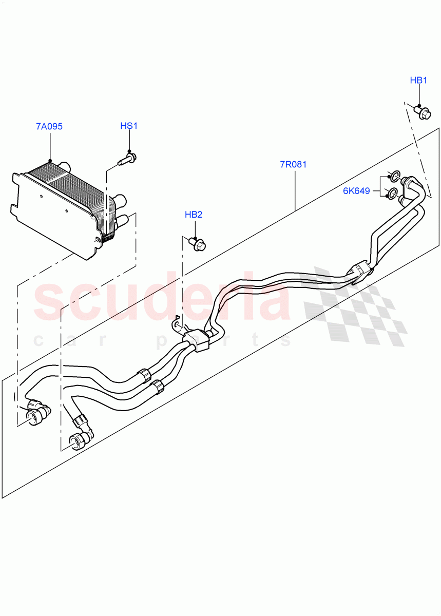 Transmission Cooling Systems (2.0L 16V TIVCT T/C 240PS Petrol, 8 Speed Auto Trans ZF 8HP70 4WD) of Land Rover Land Rover Range Rover Sport (2014+) [2.0 Turbo Petrol AJ200P]