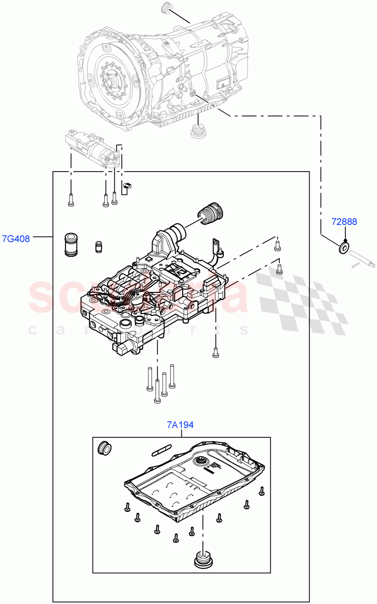 Valve Body - Main Control & Servo's (3.0 V6 D Gen2 Twin Turbo, 8 Speed Auto Trans ZF 8HP70 HEV 4WD, 3.0 V6 Diesel Electric Hybrid Eng, 3.0 V6 D Gen2 Mono Turbo) ((V) FROMFA000001) of Land Rover Land Rover Range Rover (2012-2021) [5.0 OHC SGDI SC V8 Petrol]