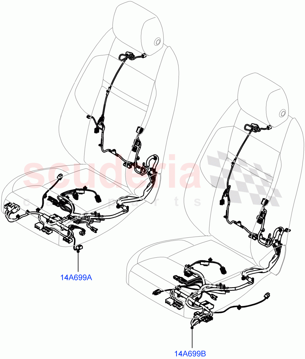 Wiring - Seats (Halewood (UK)) ((V) TOMH999999) of Land Rover Land Rover Range Rover Evoque (2019+) [2.0 Turbo Petrol AJ200P]