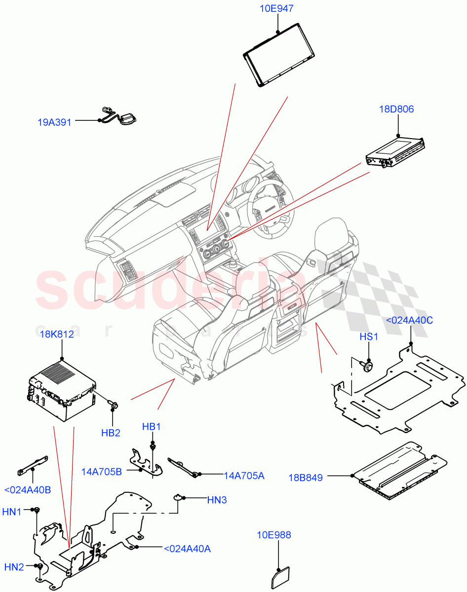 Audio Equipment - Original Fit (Nitra Plant Build) ((V) FROMK2000001, (V) TOL2999999) of Land Rover Land Rover Discovery 5 (2017+) [3.0 DOHC GDI SC V6 Petrol]
