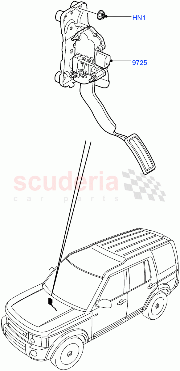 Accelerator/Injection Pump Controls (Cologne V6 4.0 EFI (SOHC)) ((V) FROMAA000001) of Land Rover Land Rover Discovery 4 (2010-2016) [4.0 Petrol V6]