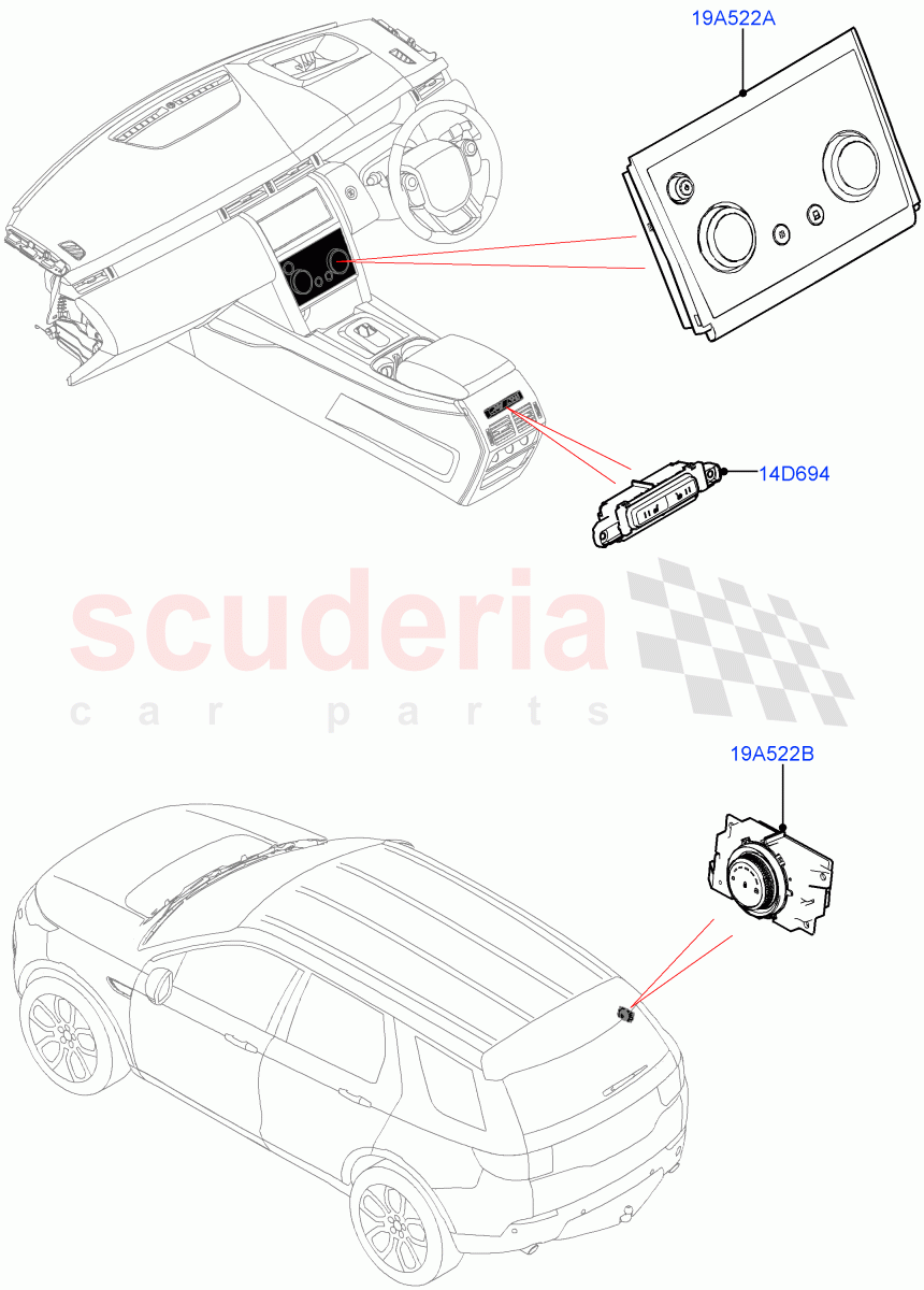 Heater & Air Conditioning Controls (Halewood (UK)) ((V) FROMLH000001) of Land Rover Land Rover Discovery Sport (2015+) [1.5 I3 Turbo Petrol AJ20P3]