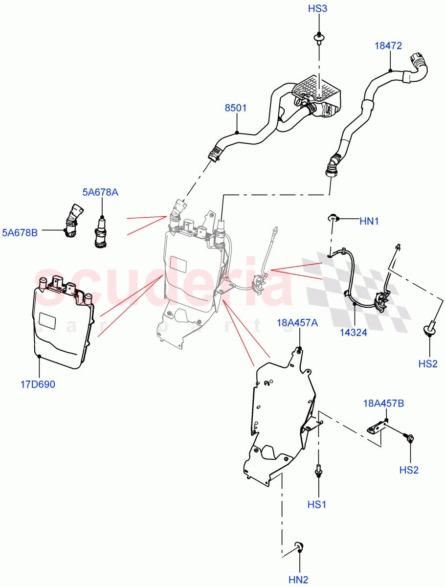 High Voltage Heater (1.5L AJ20P3 Petrol High PHEV, Changsu (China), Pre-Condition w/oFuel Operated Heat) ((V) FROMMG575835) of Land Rover Land Rover Range Rover Evoque (2019+) [2.0 Turbo Diesel]