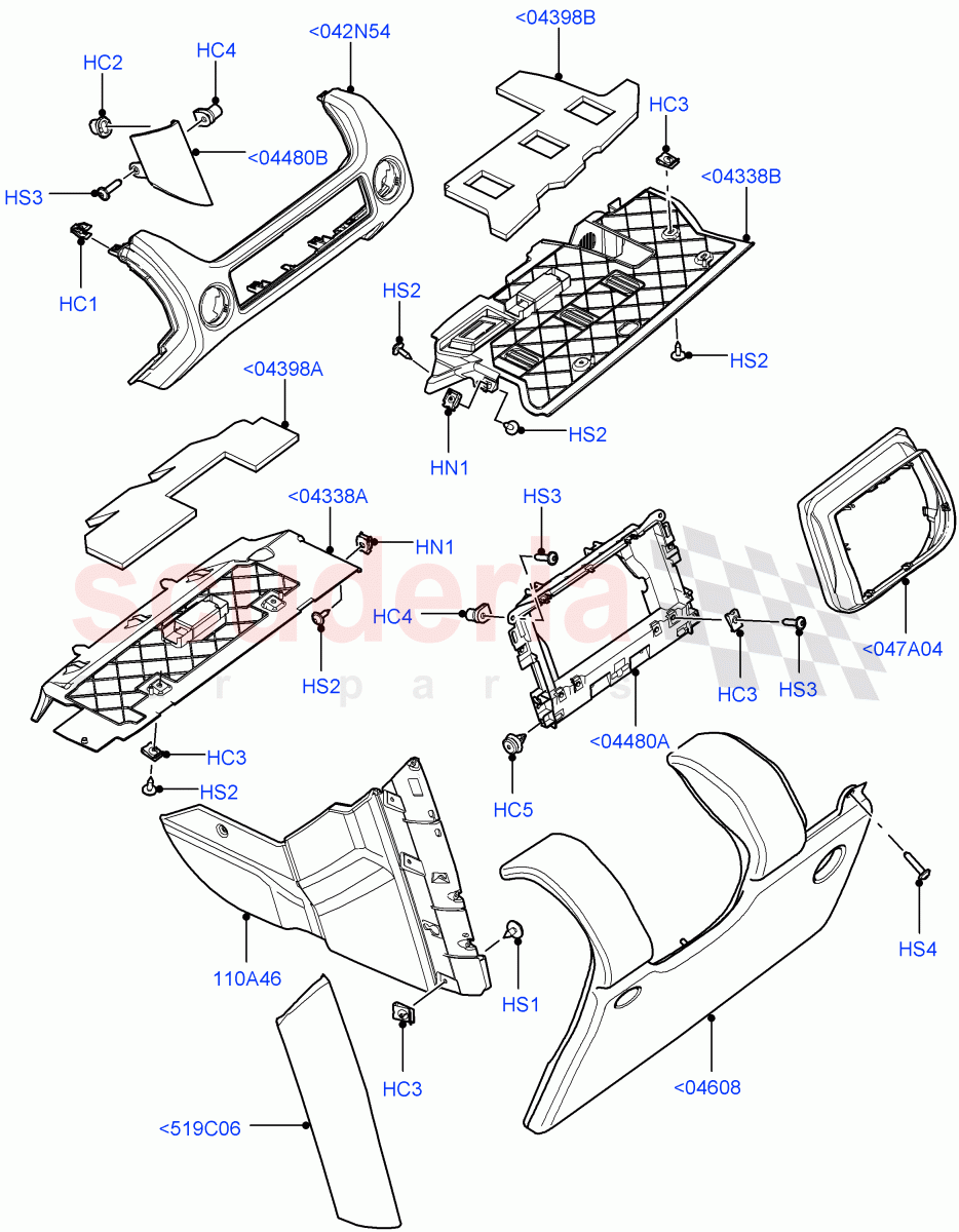 Instrument Panel (Lower) ((V) FROMAA000001) of Land Rover Land Rover Range Rover (2010-2012) [4.4 DOHC Diesel V8 DITC]