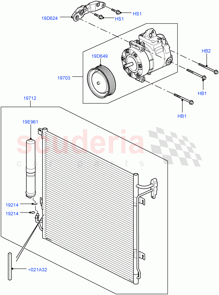 Air Conditioning Condensr/Compressr (Lion Diesel 2.7 V6 (140KW)) ((V) TO9A999999) of Land Rover Land Rover Range Rover Sport (2005-2009) [2.7 Diesel V6]