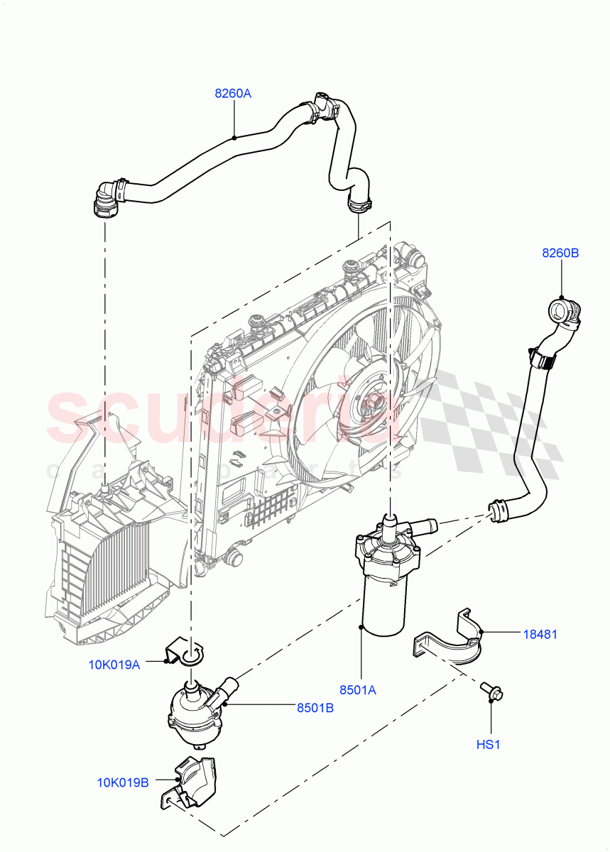 Water Pump (Auxiliary Unit) (5.0L OHC SGDI SC V8 Petrol - AJ133, 5.0 Petrol AJ133 DOHC CDA, 5.0L P AJ133 DOHC CDA S/C Enhanced) of Land Rover Land Rover Range Rover Sport (2014+) [5.0 OHC SGDI SC V8 Petrol]