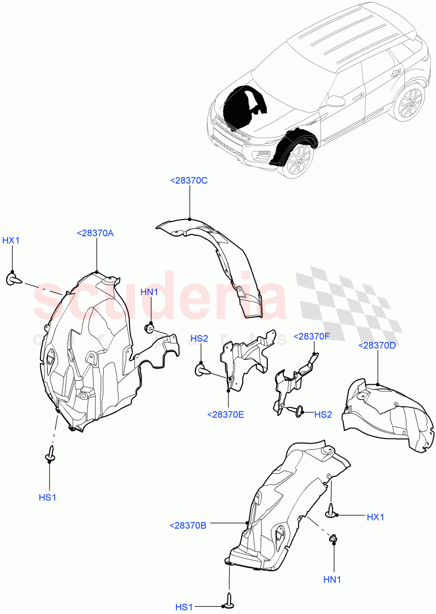 Front Panels, Aprons & Side Members (Wheelhouse) (Changsu (China)) ((V) FROMEG000001) of Land Rover Land Rover Range Rover Evoque (2012-2018) [2.0 Turbo Petrol GTDI]