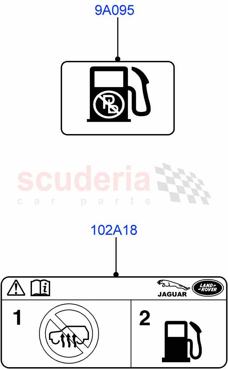 Labels (Fuel Information) (Changsu (China)) ((V) FROMEG000001) of Land Rover Land Rover Range Rover Evoque (2012-2018) [2.0 Turbo Petrol GTDI]