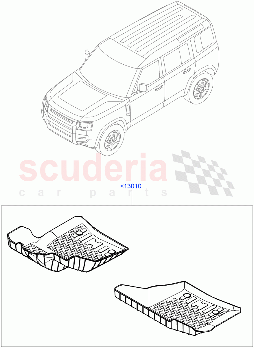 Floor Trim (Floor Mats, Commercial) (Version - Commercial, Front Floor Mats - SV) ((V) FROMM2000001) of Land Rover Land Rover Defender (2020+) [5.0 OHC SGDI SC V8 Petrol]