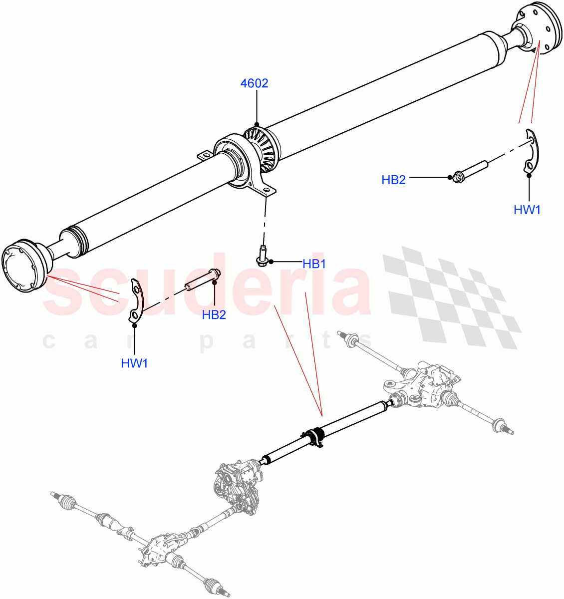 Drive Shaft - Rear Axle Drive (Propshaft) of Land Rover Land Rover Range Rover Velar (2017+) [2.0 Turbo Diesel]