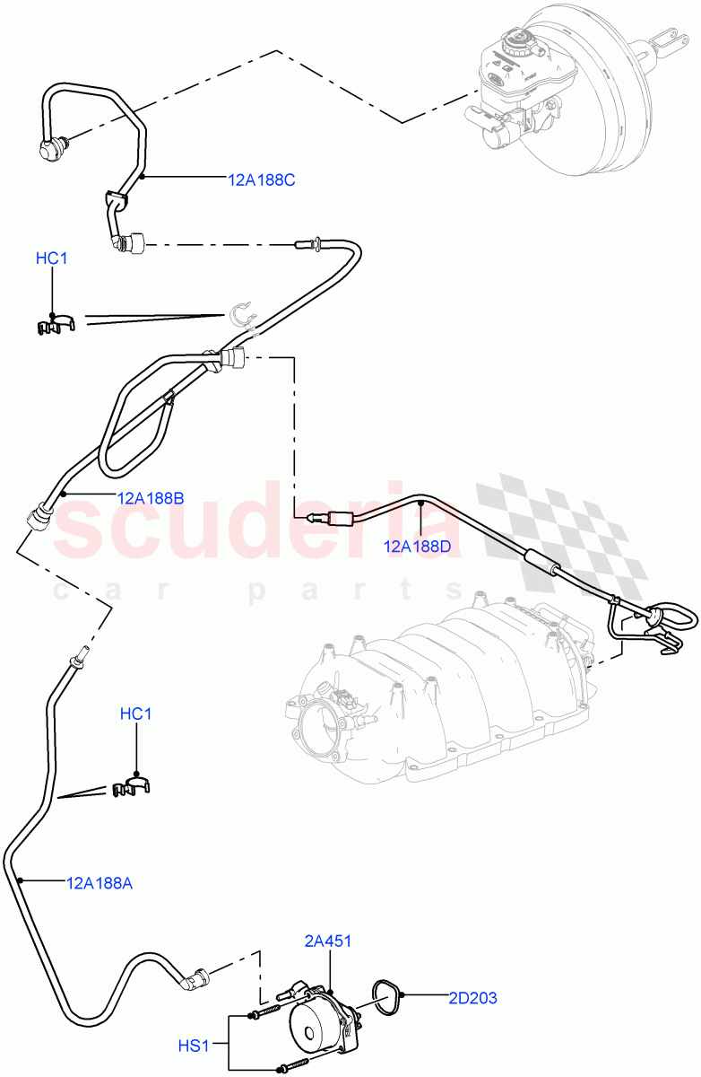 Vacuum Control And Air Injection (5.0L OHC SGDI NA V8 Petrol - AJ133, RHD) ((V) TOGA999999) of Land Rover Land Rover Range Rover (2012-2021) [5.0 OHC SGDI NA V8 Petrol]