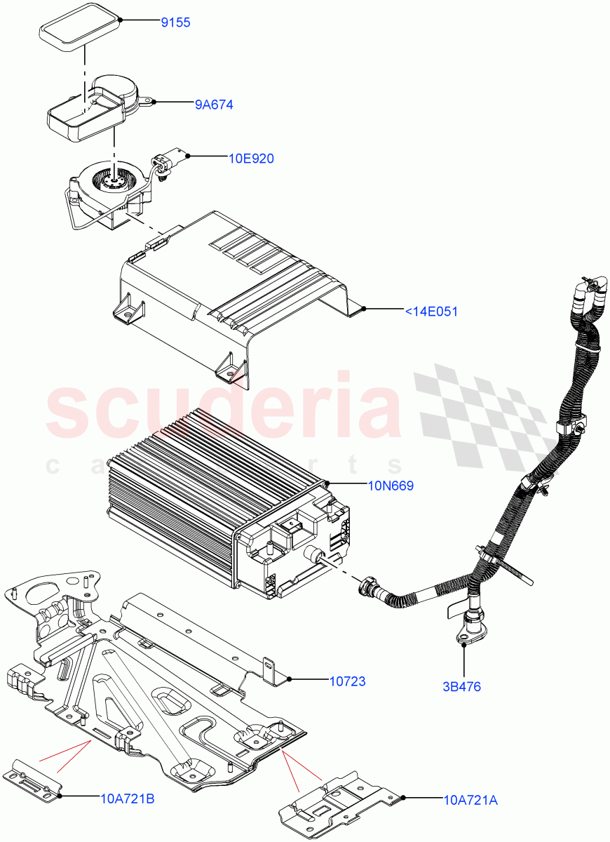 Hybrid Electrical Modules (MHEV Battery, Duct, Fan, Nitra Plant Build) (Electric Engine Battery-MHEV) ((V) FROMM2000001) of Land Rover Land Rover Discovery 5 (2017+) [2.0 Turbo Petrol AJ200P]