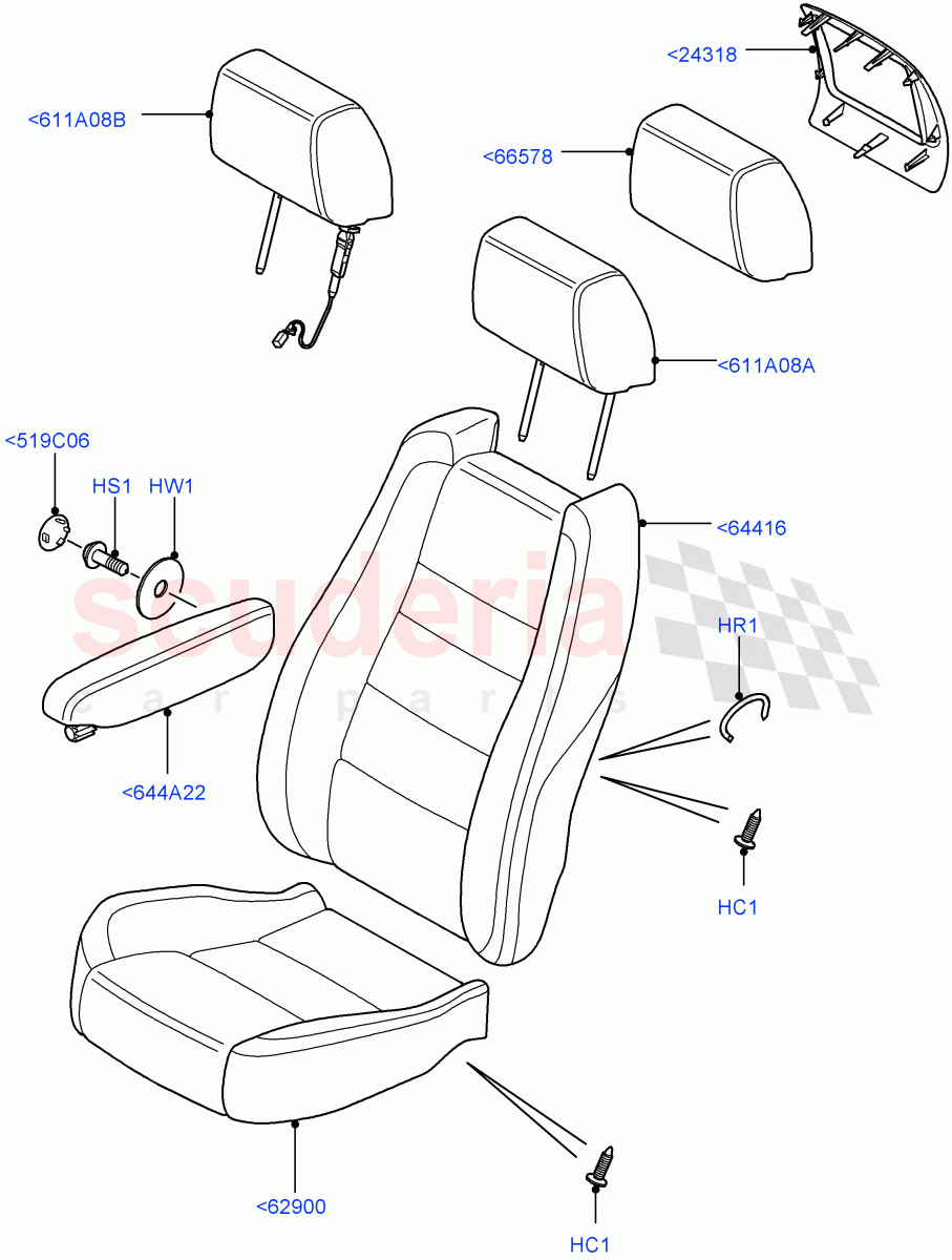 Front Seat Covers (Leather/Alcantara) ((V) FROMAA000001) of Land Rover Land Rover Range Rover Sport (2010-2013) [5.0 OHC SGDI NA V8 Petrol]