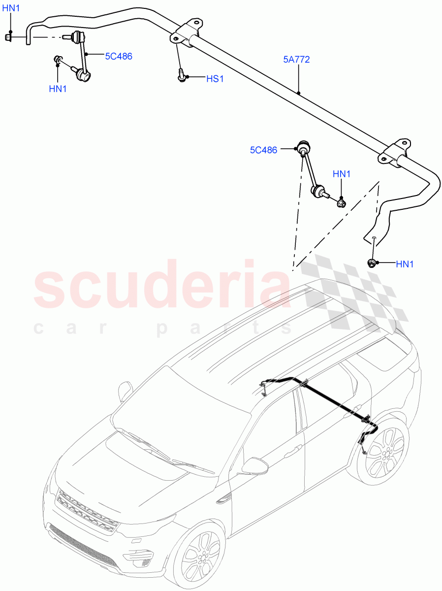 Rear Cross Member & Stabilizer Bar (Stabilizer Bar) (Halewood (UK)) ((V) FROMLH000001) of Land Rover Land Rover Discovery Sport (2015+) [1.5 I3 Turbo Petrol AJ20P3]
