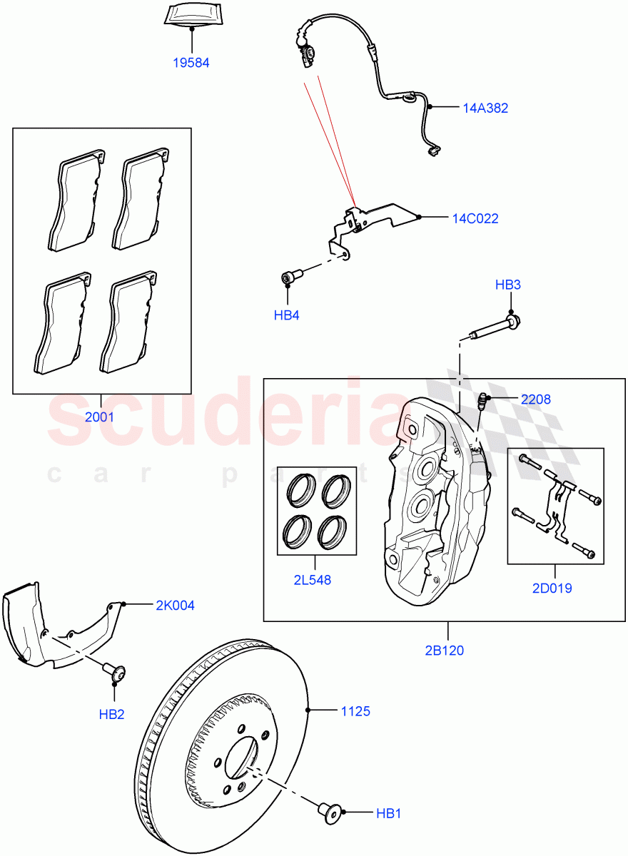 Front Brake Discs And Calipers (Disc And Caliper Size-Frt 19/RR 19) of Land Rover Land Rover Range Rover (2022+) [4.4 V8 Turbo Petrol NC10]