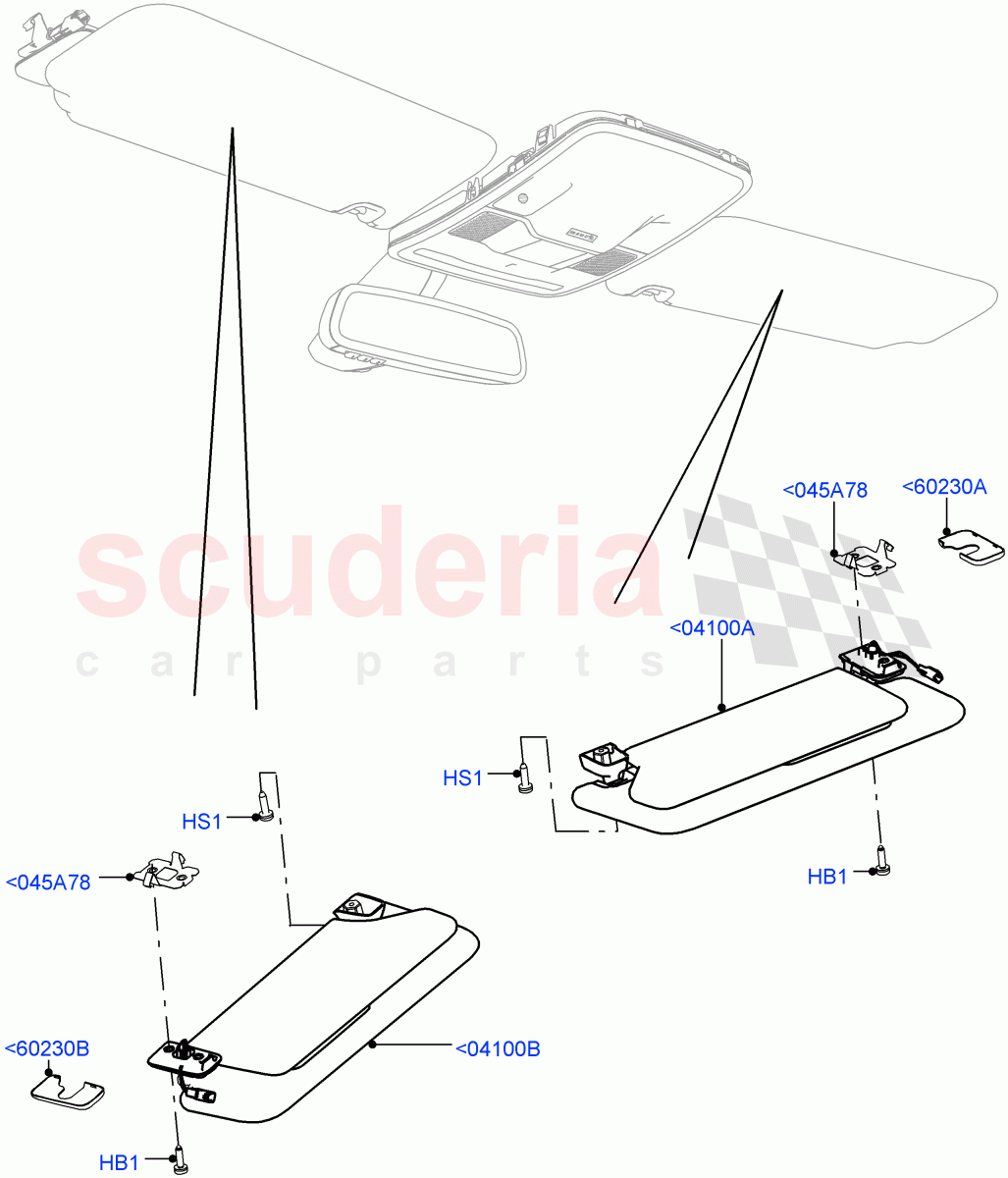 Headlining And Sun Visors (Leather Trim Finish) of Land Rover Land Rover Range Rover (2012-2021) [5.0 OHC SGDI NA V8 Petrol]