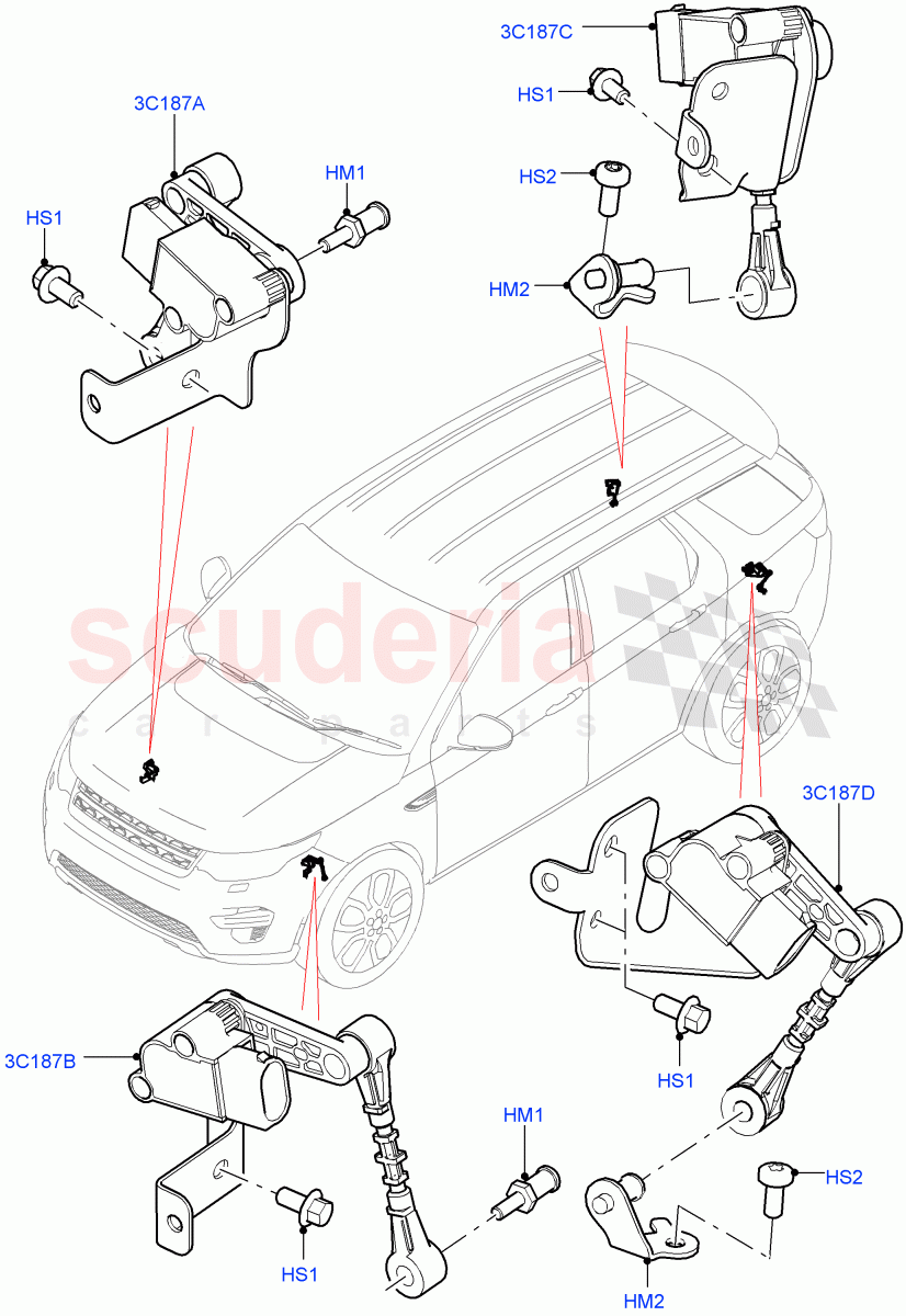 Electronic Damper Control (Halewood (UK), Magnetic Damping System) ((V) TOKH999999) of Land Rover Land Rover Discovery Sport (2015+) [1.5 I3 Turbo Petrol AJ20P3]