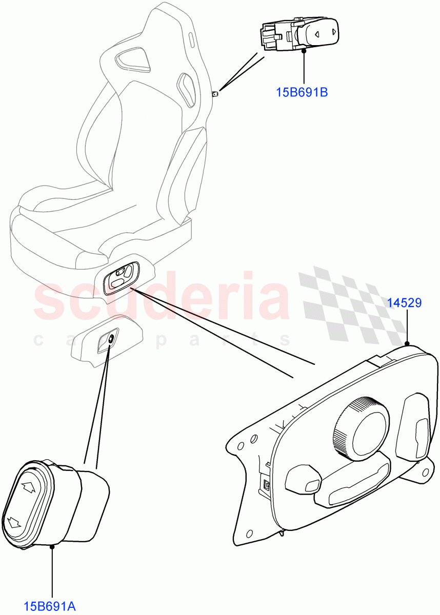 Switches (Seats) (Halewood (UK)) ((V) FROMGH000001) of Land Rover Land Rover Range Rover Evoque (2012-2018) [2.0 Turbo Diesel]