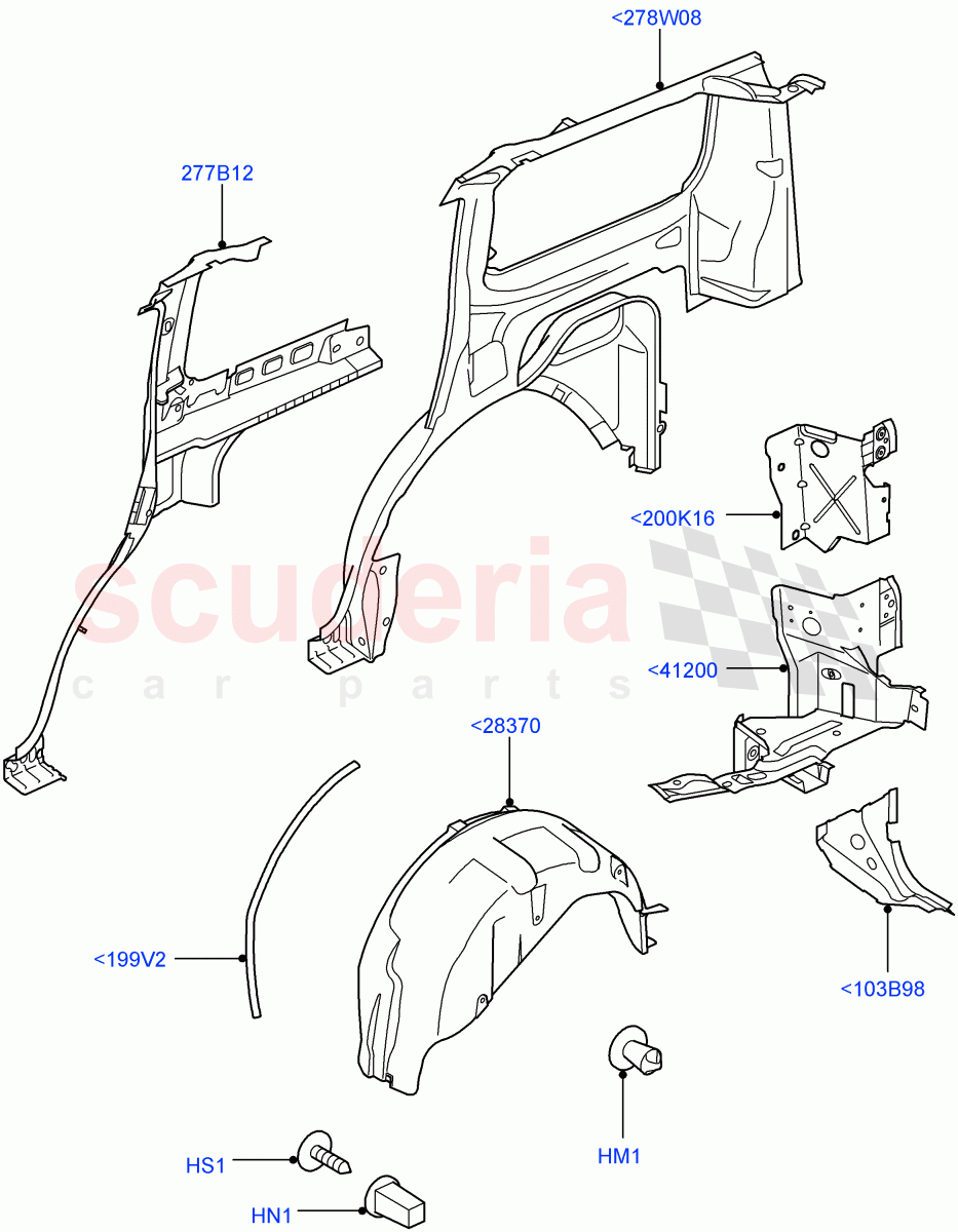 Side Panels - Inner (Rear) ((V) FROMAA000001) of Land Rover Land Rover Discovery 4 (2010-2016) [3.0 Diesel 24V DOHC TC]