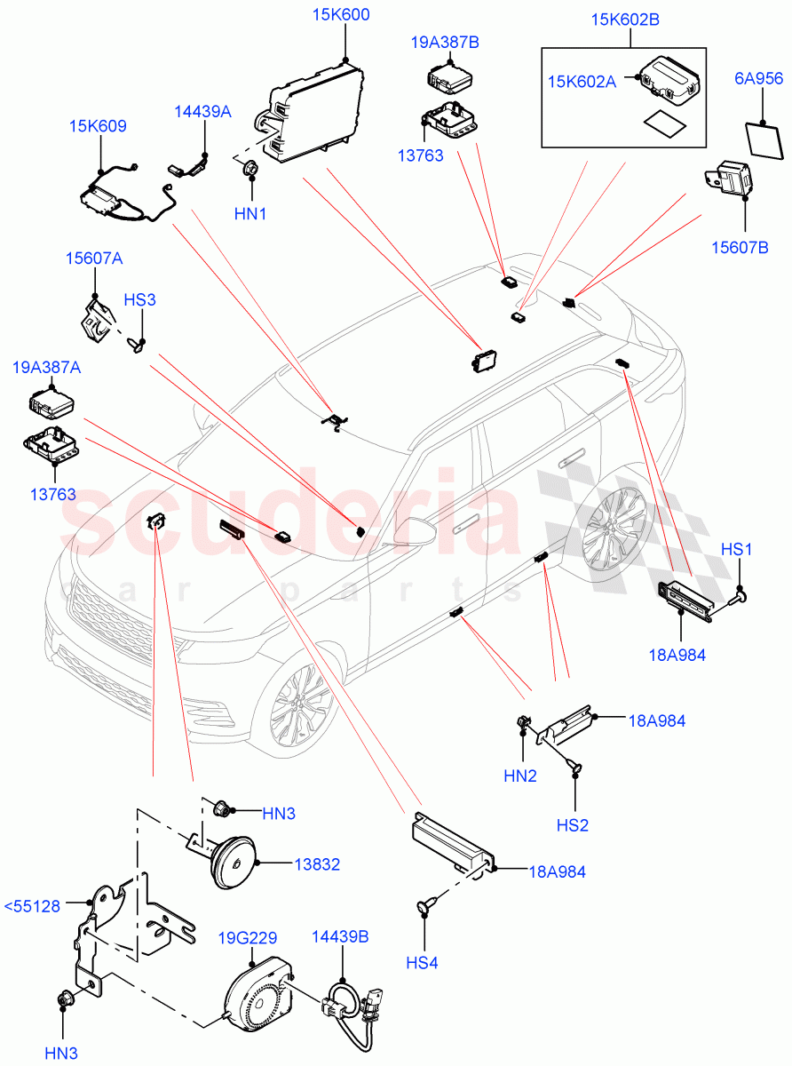 Anti-Theft Alarm Systems of Land Rover Land Rover Range Rover Velar (2017+) [3.0 DOHC GDI SC V6 Petrol]