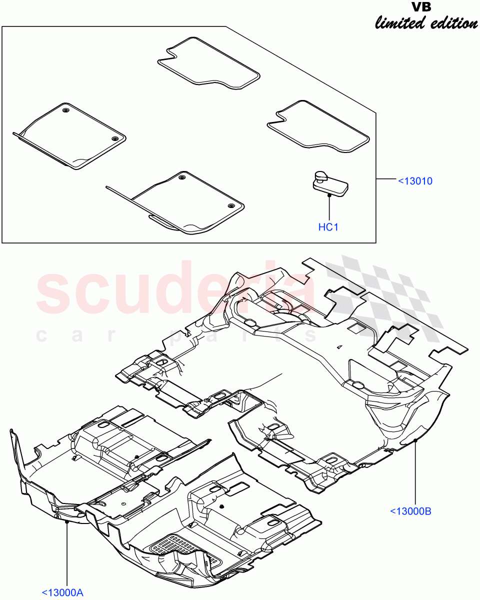 Floor Trim (Victoria Beckham Limited Edition, Halewood (UK)) of Land Rover Land Rover Range Rover Evoque (2012-2018) [2.2 Single Turbo Diesel]