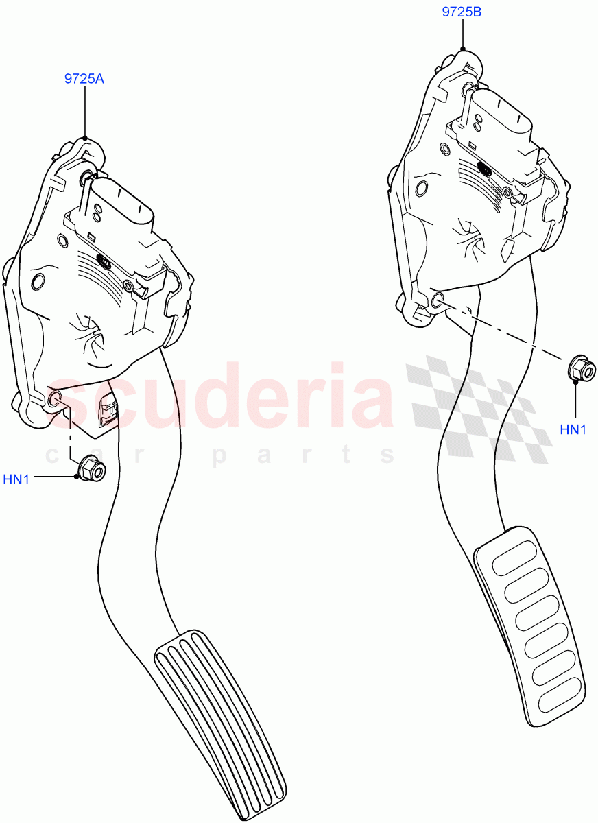 Accelerator/Injection Pump Controls (5.0L OHC SGDI SC V8 Petrol - AJ133, 5.0L P AJ133 DOHC CDA S/C Enhanced, 5.0 Petrol AJ133 DOHC CDA) of Land Rover Land Rover Range Rover (2012-2021) [5.0 OHC SGDI SC V8 Petrol]