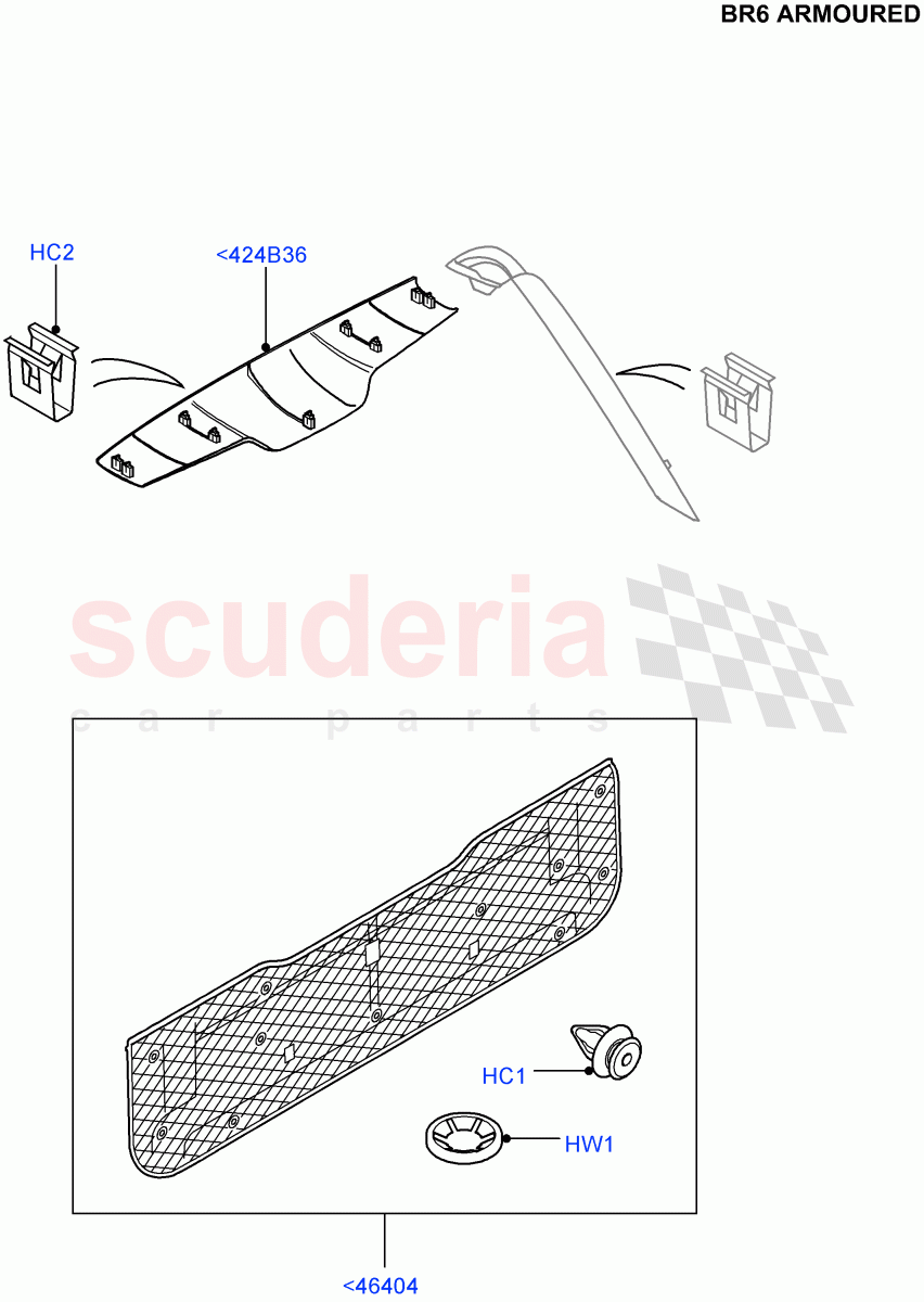 Back Door/Tailgate Trim Panels (With B6 Level Armouring) ((V) FROMAA000001) of Land Rover Land Rover Range Rover (2010-2012) [4.4 DOHC Diesel V8 DITC]