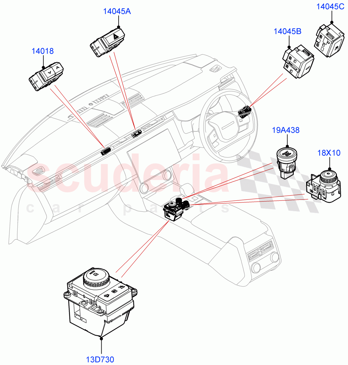 Switches (Facia And Console) of Land Rover Land Rover Range Rover (2022+) [3.0 I6 Turbo Diesel AJ20D6]