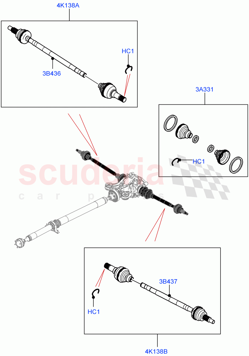 Drive Shaft - Rear Axle Drive (Driveshaft) of Land Rover Land Rover Range Rover Velar (2017+) [2.0 Turbo Diesel AJ21D4]