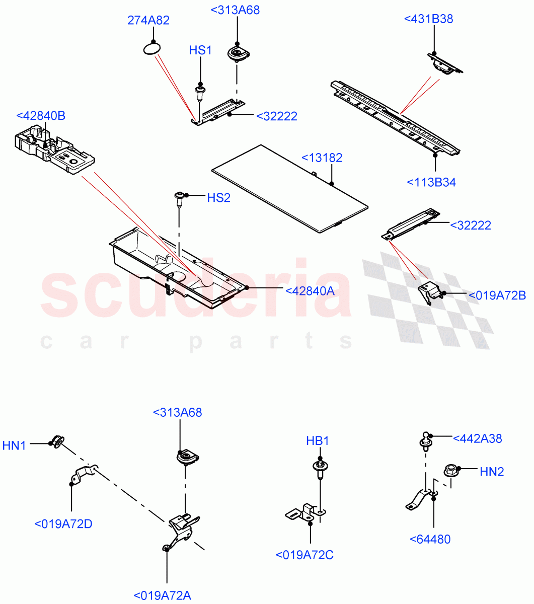 Load Compartment Trim (Solihull Plant Build, Floor) (With 7 Seat Configuration) ((V) FROMHA000001) of Land Rover Land Rover Discovery 5 (2017+) [3.0 Diesel 24V DOHC TC]