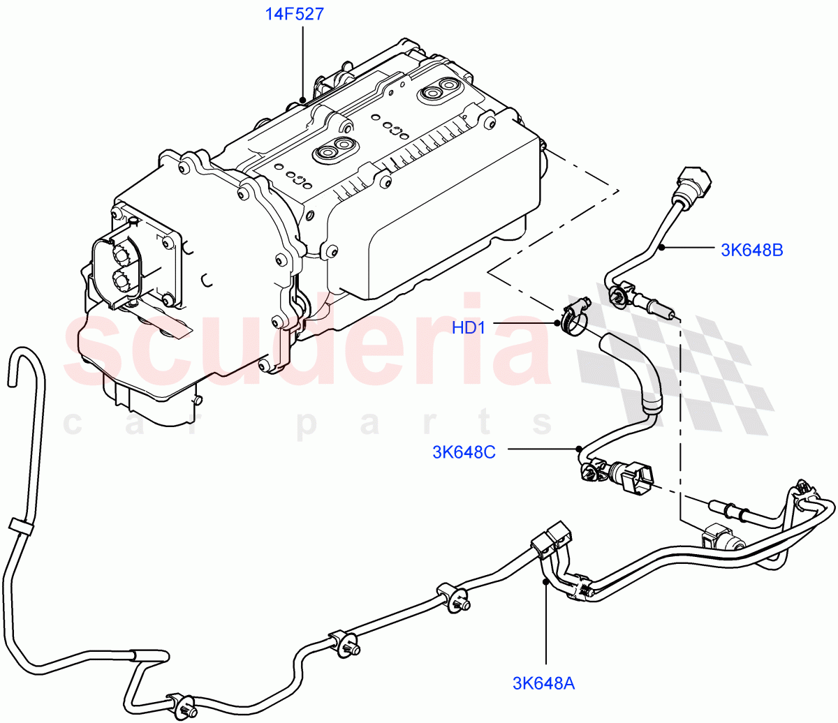 Hybrid Electrical Modules (Inverter) (3.0 V6 D Gen2 Twin Turbo, 8 Speed Auto Trans ZF 8HP70 HEV 4WD, 3.0 V6 D Gen2 Mono Turbo, 3.0 V6 Diesel Electric Hybrid Eng) ((V) FROMEA000001) of Land Rover Land Rover Range Rover (2012-2021) [2.0 Turbo Petrol AJ200P]