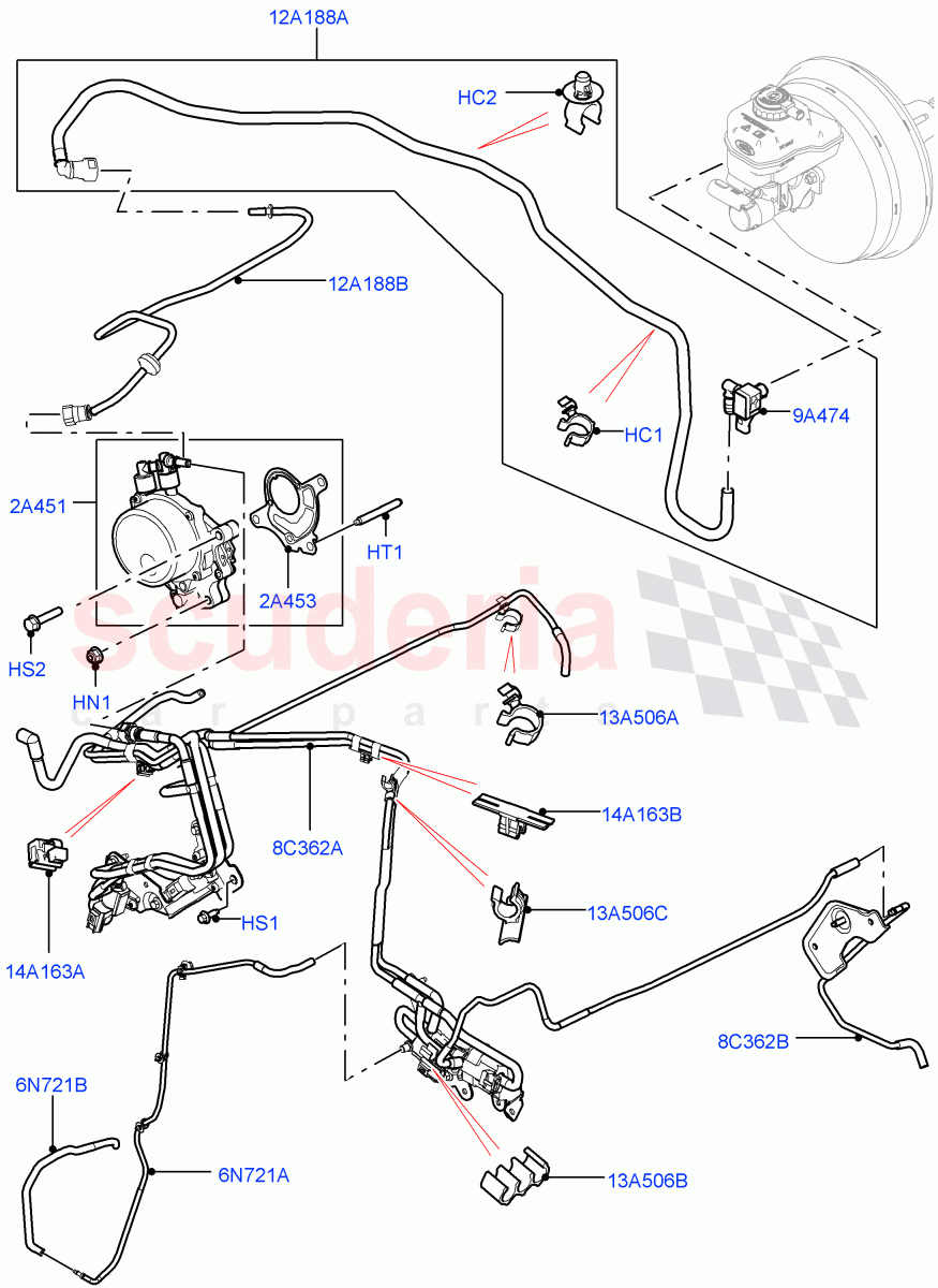 Vacuum Control And Air Injection (4.4L DOHC DITC V8 Diesel, LHD) ((V) FROMHA000001) of Land Rover Land Rover Range Rover (2012-2021) [4.4 DOHC Diesel V8 DITC]