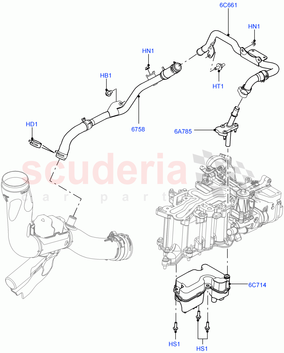 Emission Control - Crankcase (4.4L DOHC DITC V8 Diesel) ((V) FROMBA000001) of Land Rover Land Rover Range Rover (2010-2012) [4.4 DOHC Diesel V8 DITC]