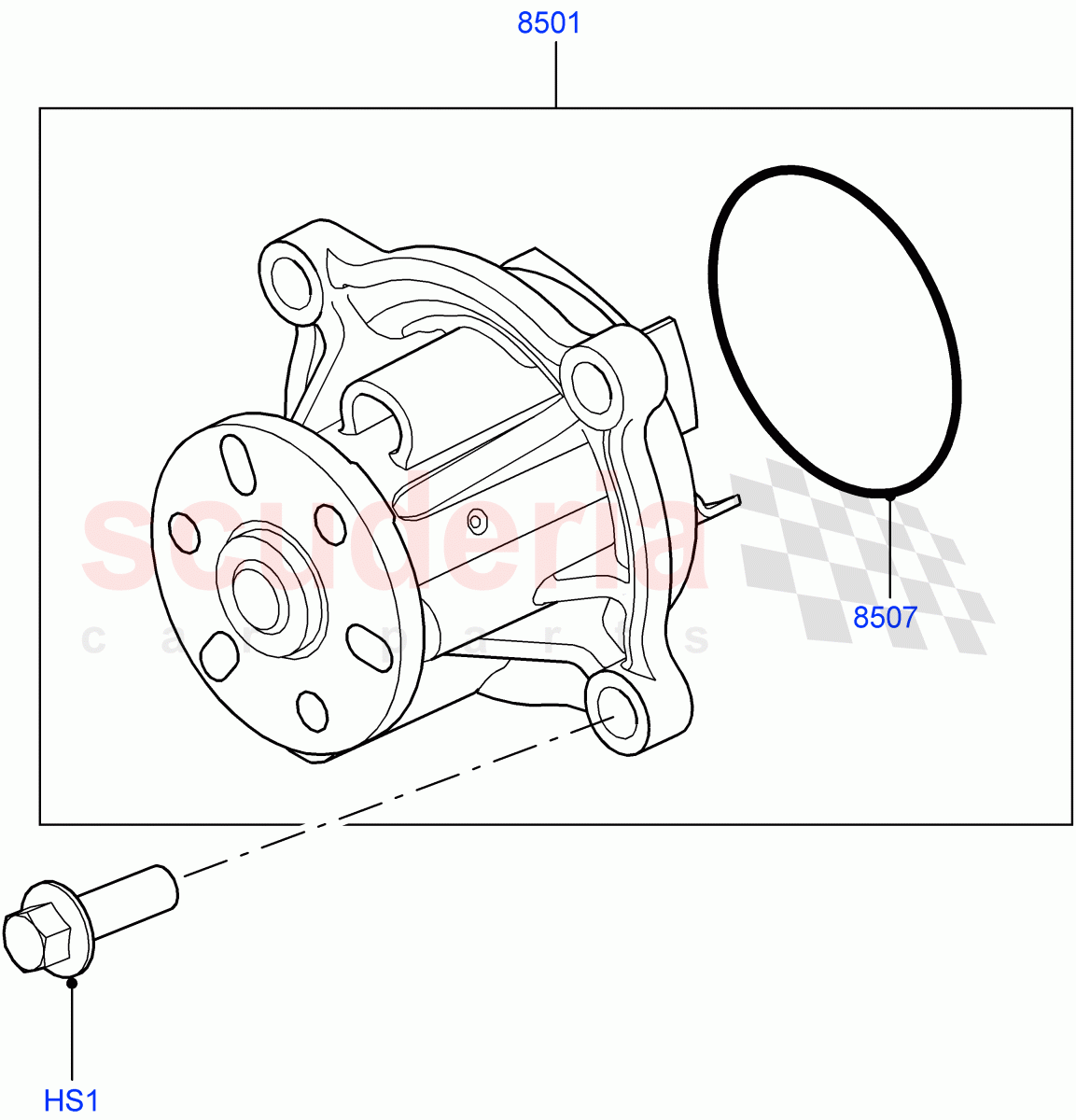 Water Pump (4.4L DOHC DITC V8 Diesel) ((V) FROMBA000001) of Land Rover Land Rover Range Rover Sport (2014+) [4.4 DOHC Diesel V8 DITC]