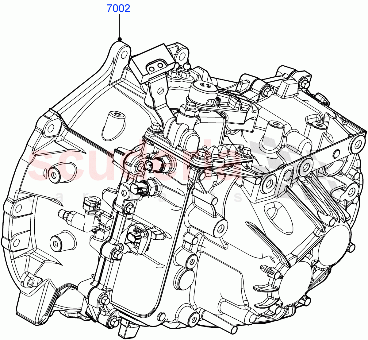 Manual Transaxle And Case (2.0L I4 DSL MID DOHC AJ200, 6 Speed Manual Trans M66 - AWD, 6 Speed Manual Trans-JLR M66 2WD) ((V) FROMGH000001) of Land Rover Land Rover Range Rover Evoque (2012-2018) [2.0 Turbo Petrol GTDI]
