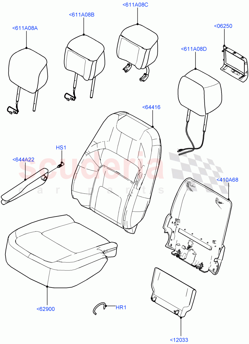 Front Seat Covers (Semi Aniline Leather Perf) ((V) FROMJA000001) of Land Rover Land Rover Range Rover (2012-2021) [3.0 I6 Turbo Diesel AJ20D6]
