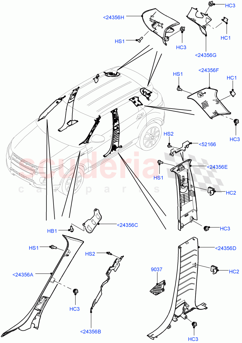Side Trim (Front And Rear) (5 Door, Halewood (UK)) of Land Rover Land Rover Range Rover Evoque (2012-2018) [2.0 Turbo Diesel]
