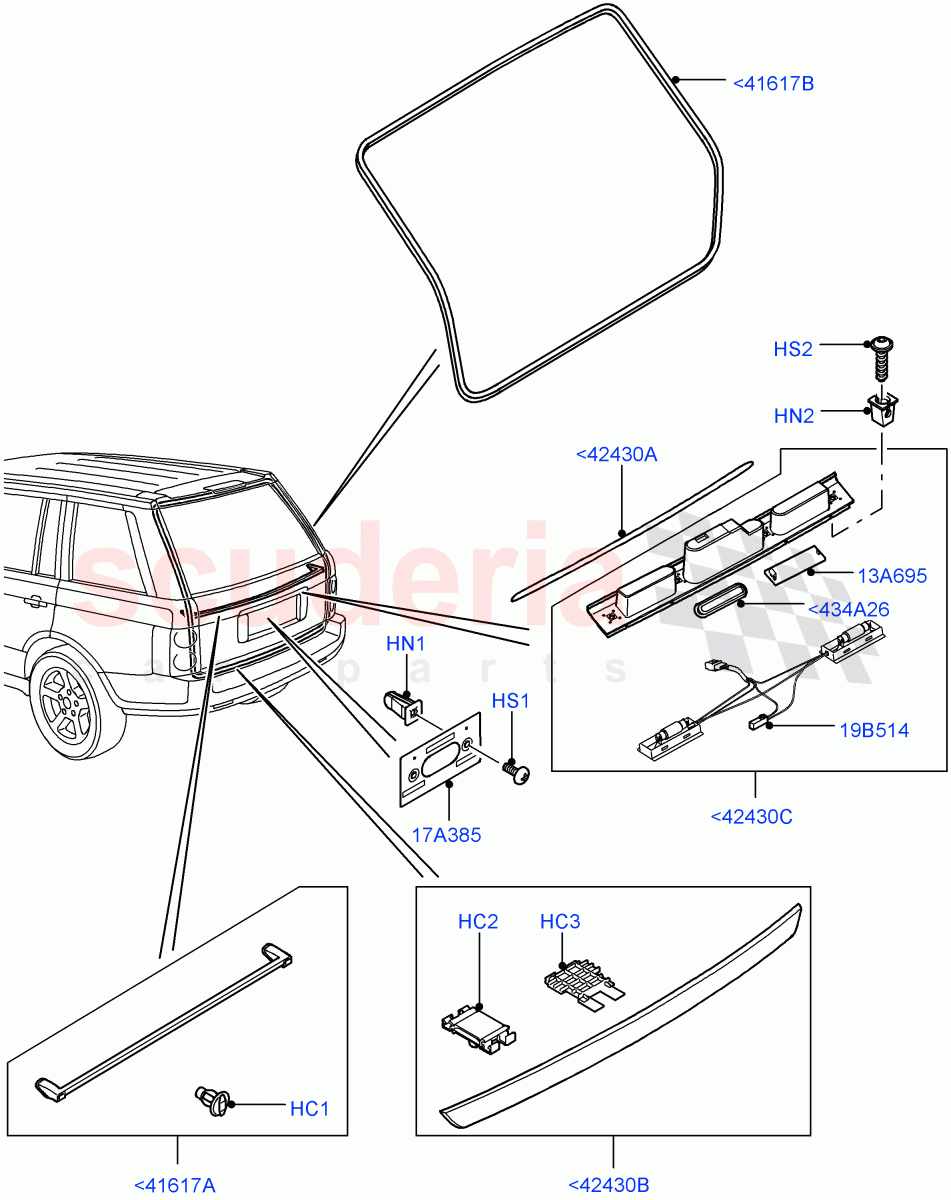 Luggage Compartment Door (Finisher And Seals) ((V) FROMAA000001) of Land Rover Land Rover Range Rover (2010-2012) [5.0 OHC SGDI SC V8 Petrol]