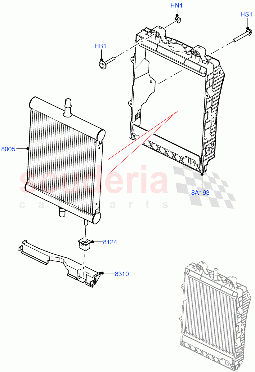 Radiator/Coolant Overflow Container (Auxiliary Unit) (3.0L AJ20D6 Diesel High, With Standard Engine Cooling System) of Land Rover Land Rover Range Rover (2022+) [3.0 I6 Turbo Diesel AJ20D6]