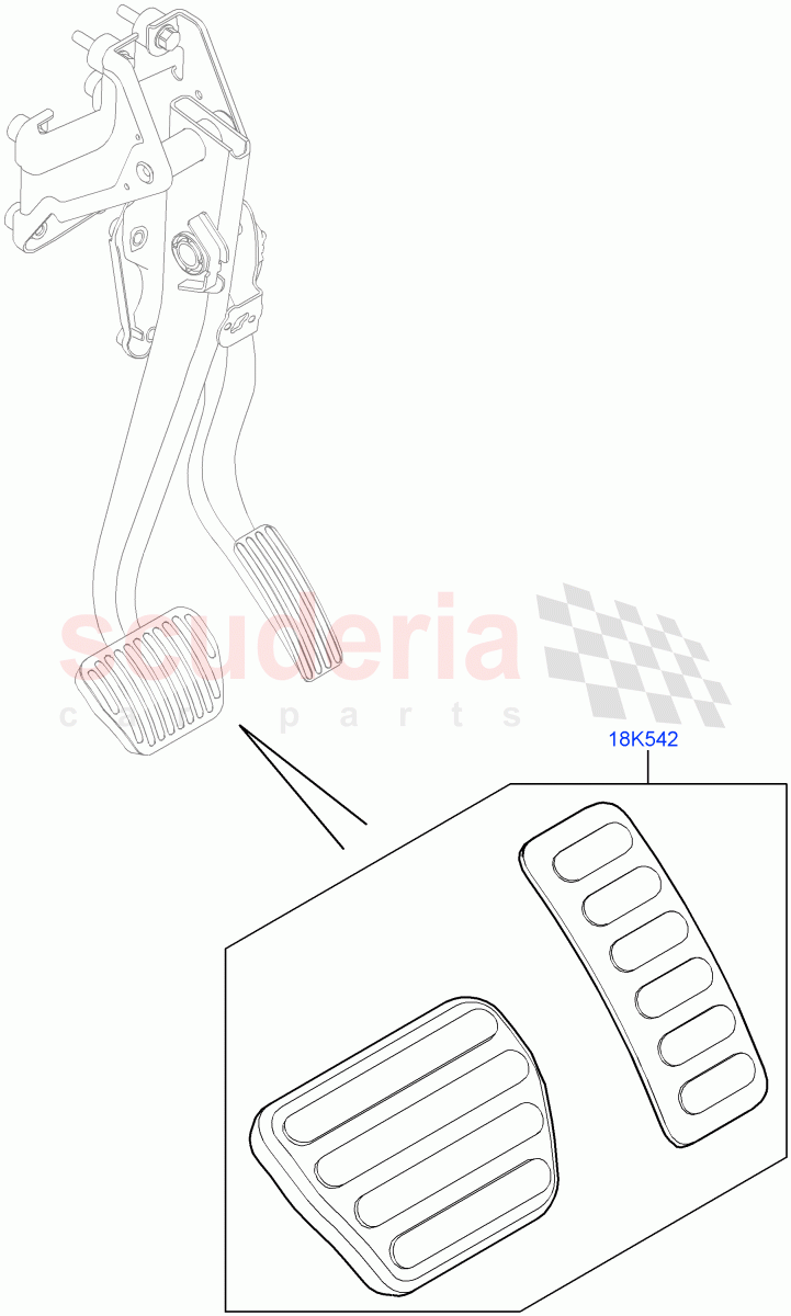 Pedal Covers of Land Rover Land Rover Defender (2020+) [2.0 Turbo Petrol AJ200P]