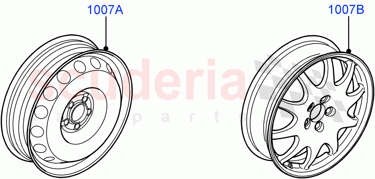 Wheels (For Spare Wheel) ((V) TO9A999999) of Land Rover Land Rover Range Rover Sport (2005-2009) [4.2 Petrol V8 Supercharged]