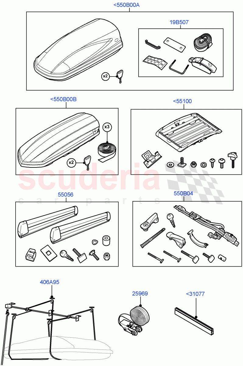 Carriers & Boxes (Halewood (UK)) of Land Rover Land Rover Range Rover Evoque (2019+) [2.0 Turbo Diesel]
