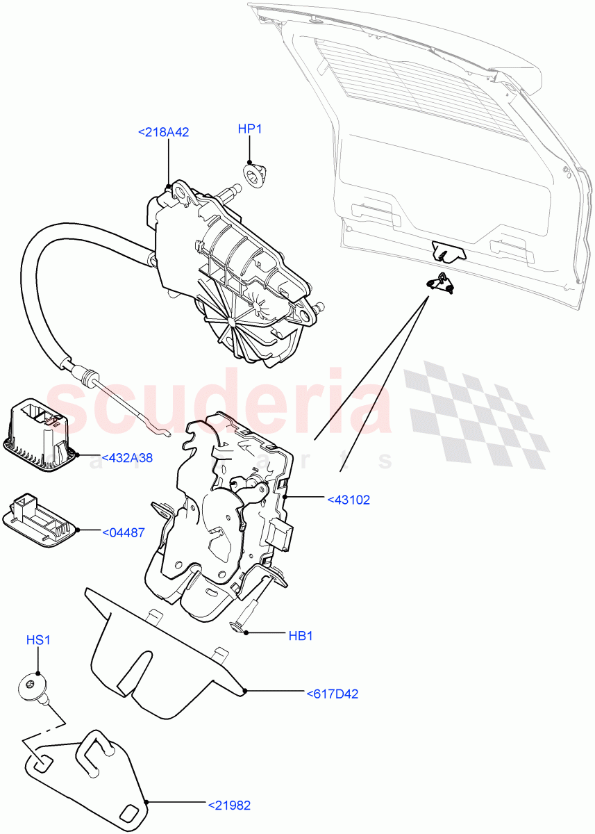 Luggage Compt/Tailgte Lock Controls of Land Rover Land Rover Range Rover Sport (2014+) [5.0 OHC SGDI SC V8 Petrol]