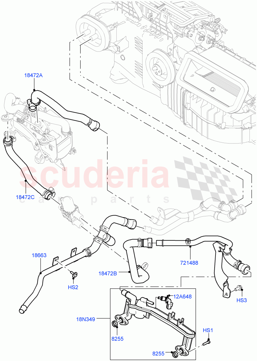 Heater Hoses (Front) (5.0L OHC SGDI SC V8 Petrol - AJ133) ((V) TOHA999999) of Land Rover Land Rover Range Rover Sport (2014+) [3.0 DOHC GDI SC V6 Petrol]